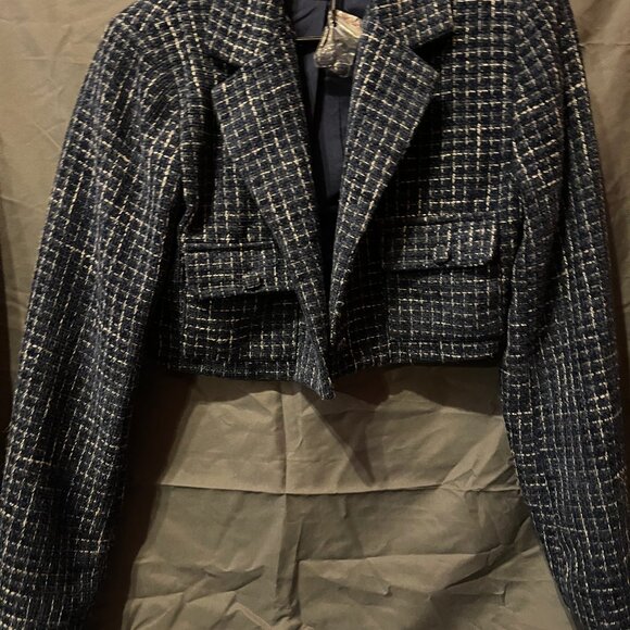 NWOT Womens Cider Tweed Cropped Blazer and Short Cami Tweed Dress - Picture 15 of 15